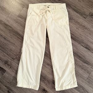 Norma Kamali Cream Linen Cotton Baggy Pants